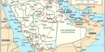 Карта на Саудиска Арабија политички