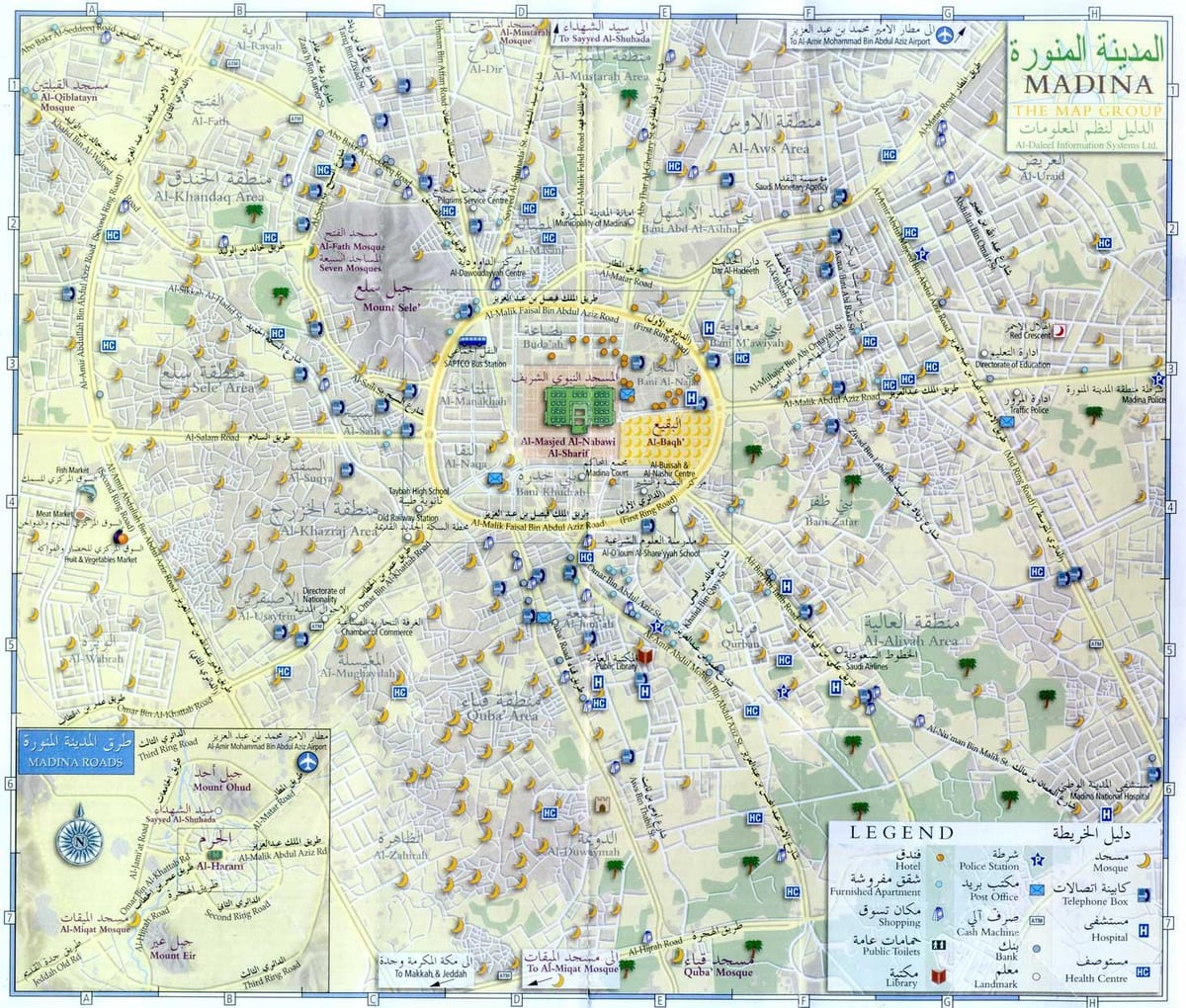 карта на madina munawara Саудиска Арабија